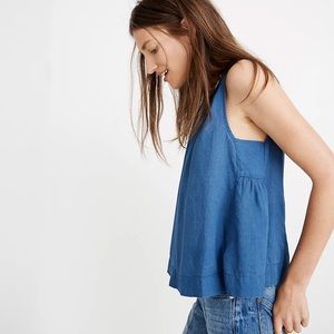 Madewell chambray button back tank top